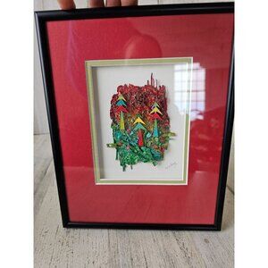 W. J. Fang Xmas tree painting art unique three-dimensional diorama